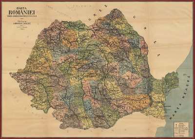 Harta României Fizică-Administrativă și Turistică